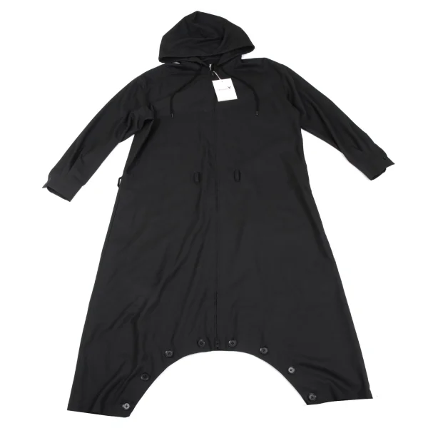 Ground Y Wool Poly Gaba Inseam Button Hooded Overalls Black 3 K-165780_001