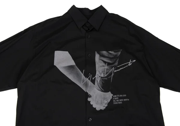 BLACK Scandal Yohji Yamamoto Hand Printed Broadcloth Long Shirt K-165792_002