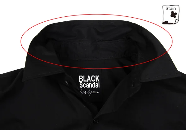 BLACK Scandal Yohji Yamamoto Hand Printed Broadcloth Long Shirt K-165792_005