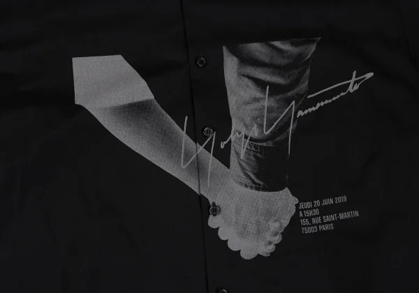 BLACK Scandal Yohji Yamamoto Hand Printed Broadcloth Long Shirt K-165792_006