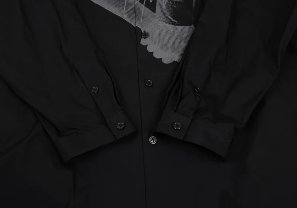 BLACK Scandal Yohji Yamamoto Hand Printed Broadcloth Long Shirt K-165792_008