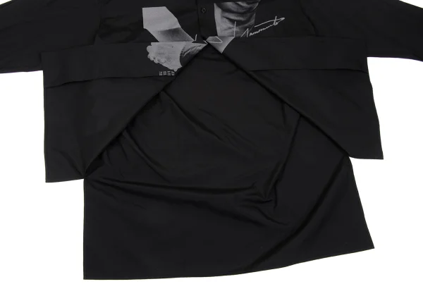 BLACK Scandal Yohji Yamamoto Hand Printed Broadcloth Long Shirt K-165792_011