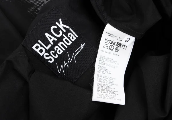 BLACK Scandal Yohji Yamamoto Hand Printed Broadcloth Long Shirt K-165792_015