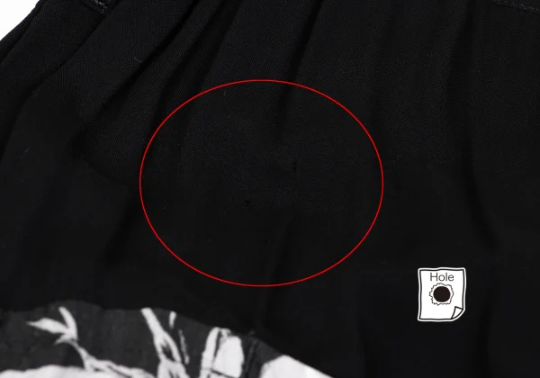 BLACK Scandal Yohji Yamamoto Monochrome Skull And Rose Print Wrap Pants K-165793_013