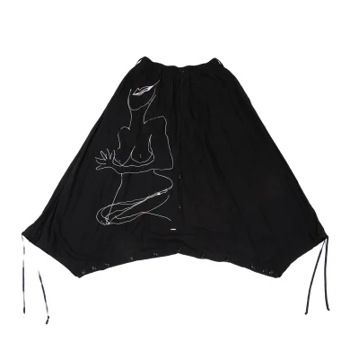 BLACK Scandal Yohji Yamamoto Nude Printed Skirt Pants