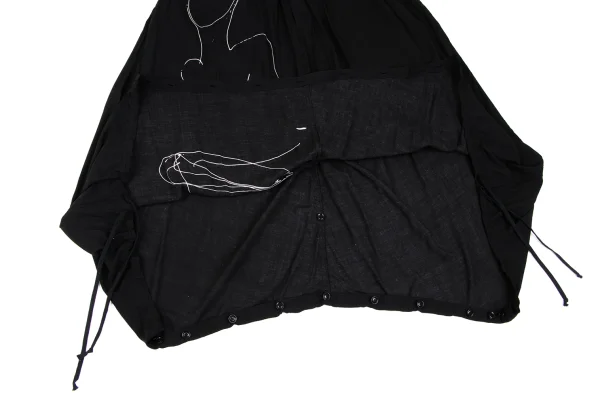 BLACK Scandal Yohji Yamamoto Nude Printed Skirt Pants K-165795_013