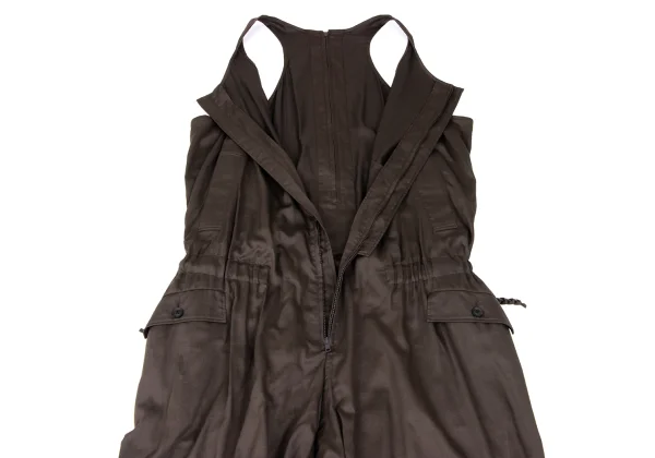 Yohji Yamamoto POUR HOMME Cotton Lyocell Dropped Crotch Jumpsuit K-165799_004