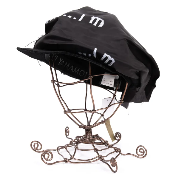 Yohji Yamamoto POUR HOMME Cuora Pasted Wool Newsboy Cap Black 3 K-165806_001