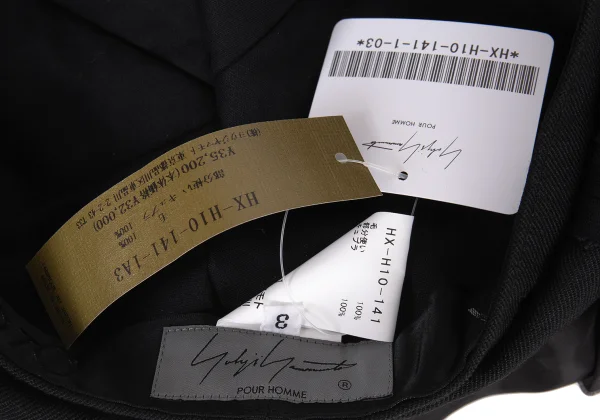 Yohji Yamamoto POUR HOMME Cuora Pasted Wool Newsboy Cap K-165806_010