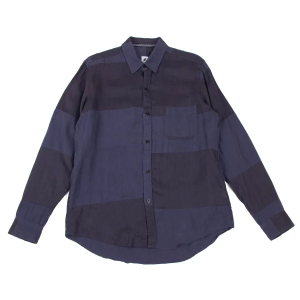 s'yte Linen Panel Switching Long Sleeve Shirt Purple M K-165809_001