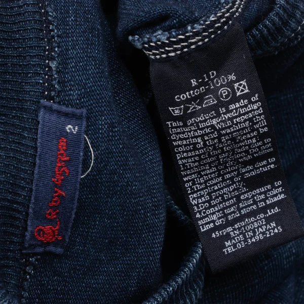 R by 45rpm Indigo Dyed Cotton Front Pocket Sweatshirt K-165811_013