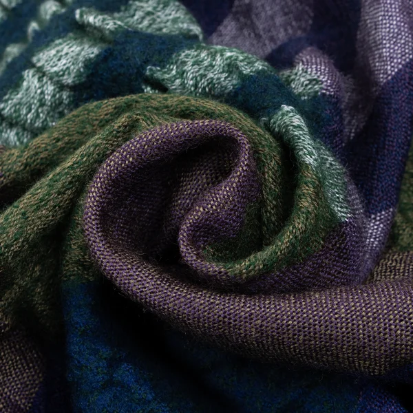 Y's Wool Blend Panel Design Gathered Stole K-165812_007