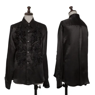 robe de chambre COMME des GARCONS Floral Taping Satin Shirt