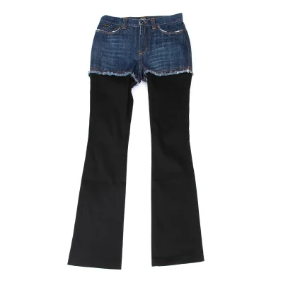 D&G Denim Switching Stretch Rib Pants