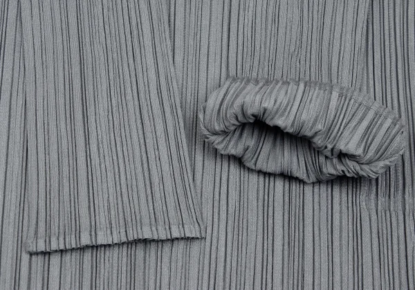 プリーツプリーズPLEATS PLEASE プリーツ七分袖カットソー グレー3 (K