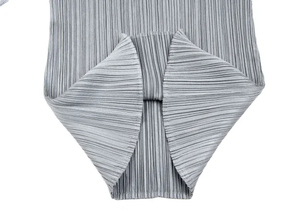 プリーツプリーズPLEATS PLEASE プリーツ七分袖カットソー グレー3 (K