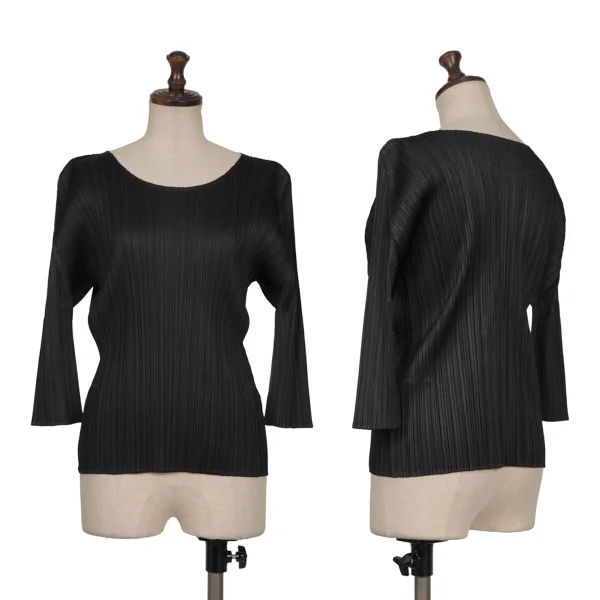 PLEATS PLEASE 3/4 Sleeves T Shirt Black 3 K-165830_001