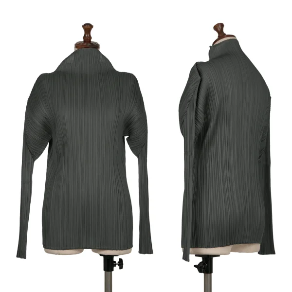PLEATS PLEASE Pleats High-neck Top Grey 3 K-165837_001