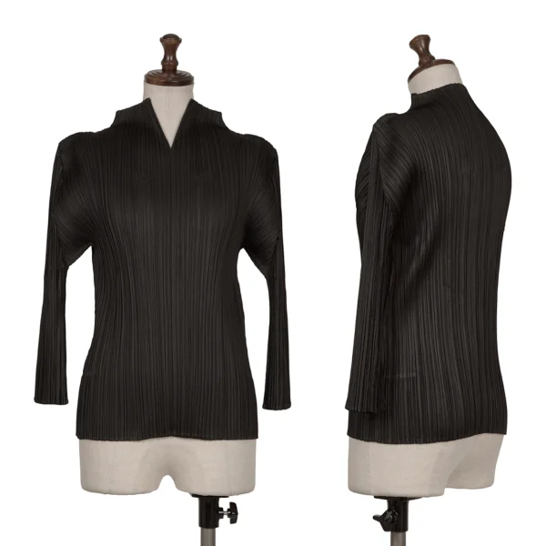 PLEATS PLEASE Pleats 3/4 Sleeve Skipper Top Black 3 K-165838_001