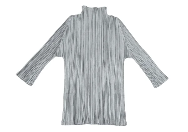 PLEATS PLEASE Shiny High-neck 3/4 Sleeve Top K-165839_002