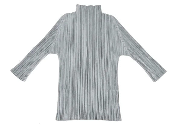 PLEATS PLEASE Shiny High-neck 3/4 Sleeve Top K-165839_008