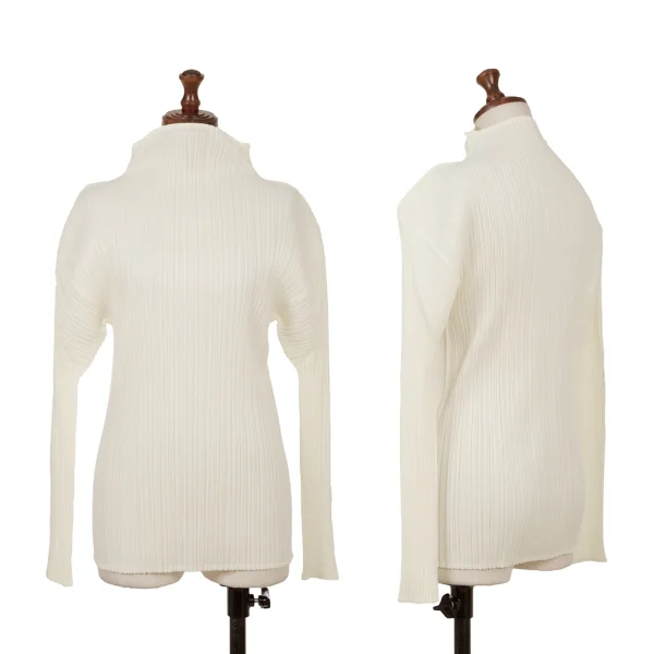 PLEATS PLEASE Pleats High-neck Top Cream 3 K-165840_001