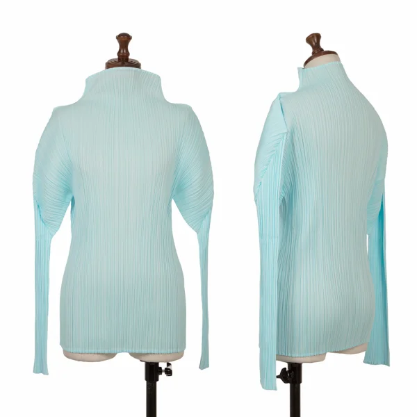 PLEATS PLEASE Pleats High-neck Top Sky blue 3 K-165841_001