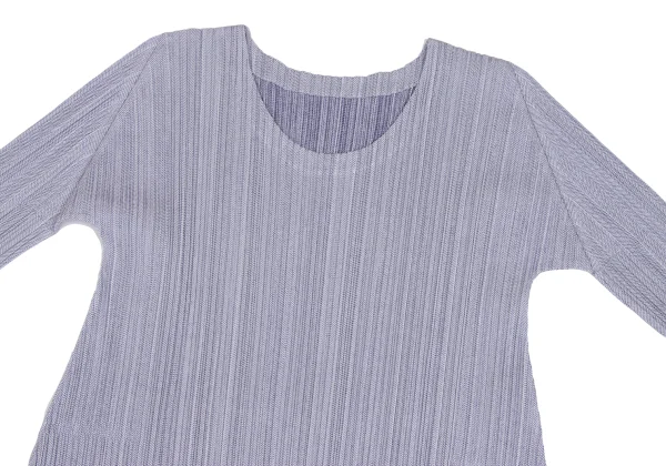 PLEATS PLEASE Herringbone Woven 3/4 Sleeve Tunic K-165847_003