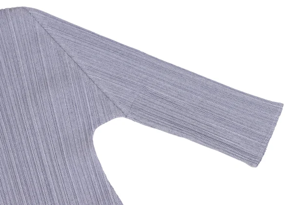 PLEATS PLEASE Herringbone Woven 3/4 Sleeve Tunic K-165847_005