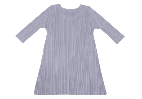 PLEATS PLEASE Herringbone Woven 3/4 Sleeve Tunic K-165847_009