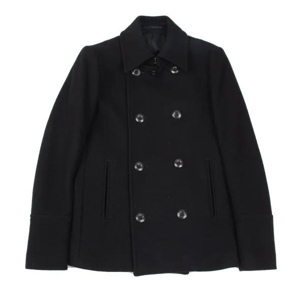 ATTACHMENT Melton Wool Pea Coat Black 1 K-165881_001
