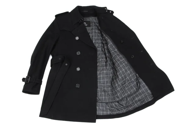 BURBERRY BLACK LABEL Melton Wool Liner Detachable Half Coat K-165883_010