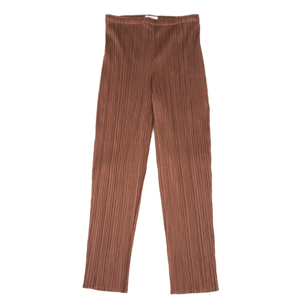 プリーツプリーズPLEATS PLEASE プリーツクロップドパンツ 茶4