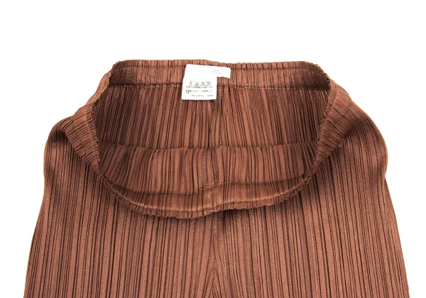 プリーツプリーズPLEATS PLEASE プリーツクロップドパンツ 茶4 (K-165887)