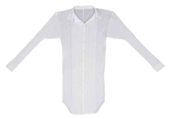 PLEATS PLEASE Pleated Open Collar Long Shirt K-165894_002