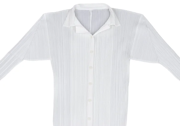PLEATS PLEASE Pleated Open Collar Long Shirt K-165894_003
