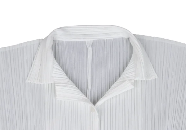 PLEATS PLEASE Pleated Open Collar Long Shirt K-165894_004