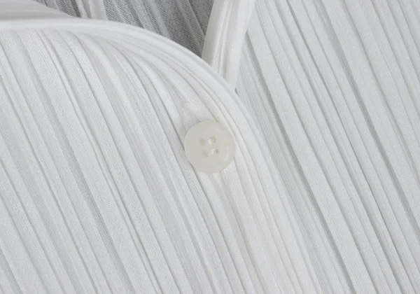 PLEATS PLEASE Pleated Open Collar Long Shirt K-165894_005