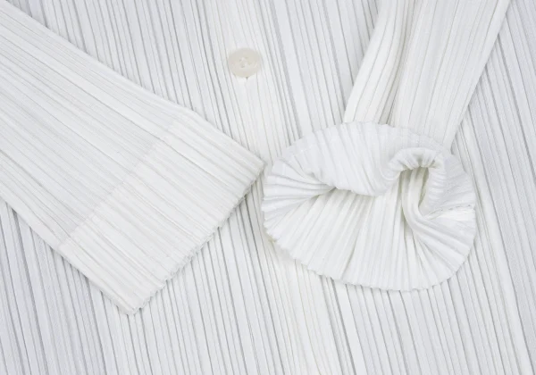 PLEATS PLEASE Pleated Open Collar Long Shirt K-165894_008