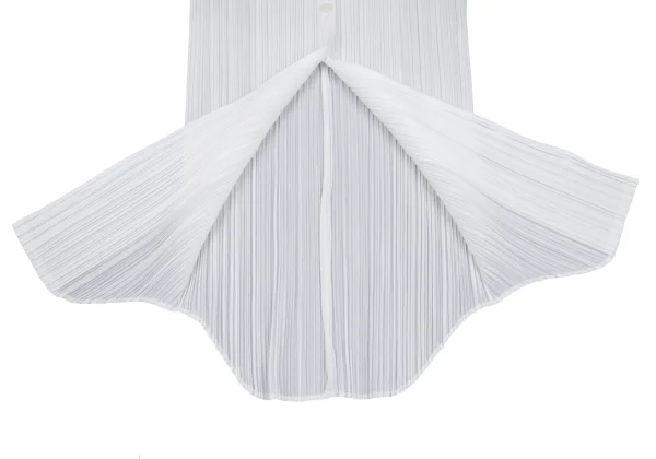 PLEATS PLEASE Pleated Open Collar Long Shirt K-165894_010