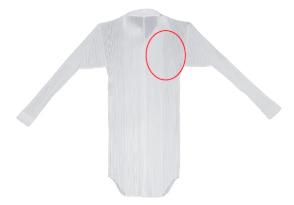 PLEATS PLEASE Pleated Open Collar Long Shirt K-165894_011