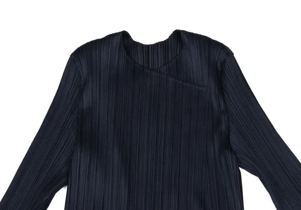 美品✨プリーツプリーズ　pleats please カーディガン　黒　長袖　4 プリーツプリーズPLEATS PLEASE プリーツバックスリットボタンレス