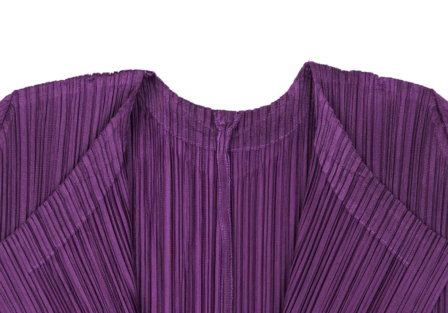 プリーツプリーズPLEATS PLEASE プリーツボタンレスカーディガン 紫3