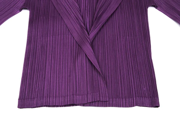 プリーツプリーズPLEATS PLEASE プリーツボタンレスカーディガン 紫3