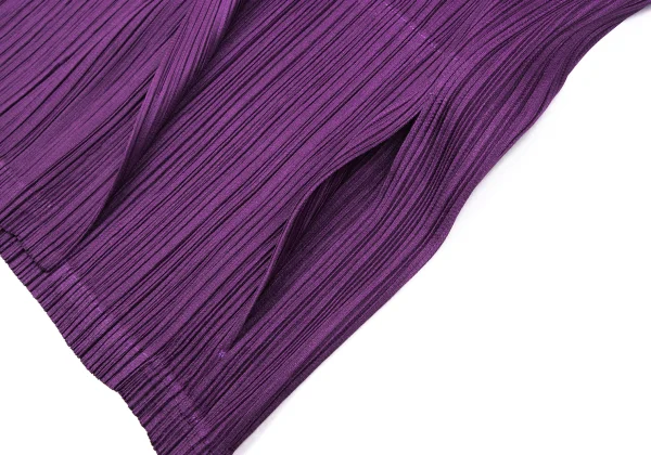 プリーツプリーズPLEATS PLEASE プリーツボタンレスカーディガン 紫3