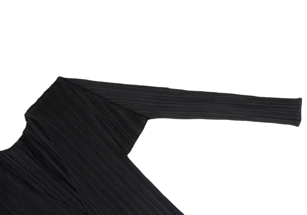 プリーツプリーズ カーディガン&カットソー プリーツプリーズPLEATS PLEASE プリーツボタンレスカーディガン 黒3