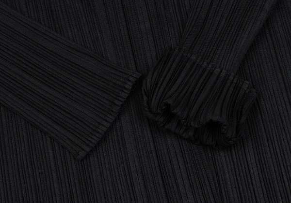 プリーツプリーズ　カーディガン　黒 プリーツプリーズPLEATS PLEASE プリーツボタンレスカーディガン 黒3