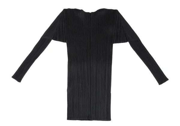 プリーツプリーズPLEATS PLEASE プリーツボタンレスカーディガン 黒3