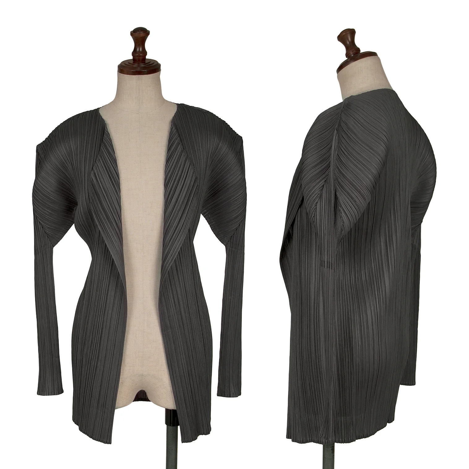 極美品✨PLEATS PLEASE プリーツ　グリーン　ノーカラー　カーディガン 極美品✨PLEATS PLEASE プリーツ グリーン ノーカラー カーディガン 極