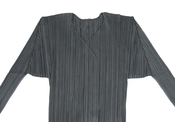 プリーツプリーズPLEATS PLEASE プリーツボタンレスカーディガン